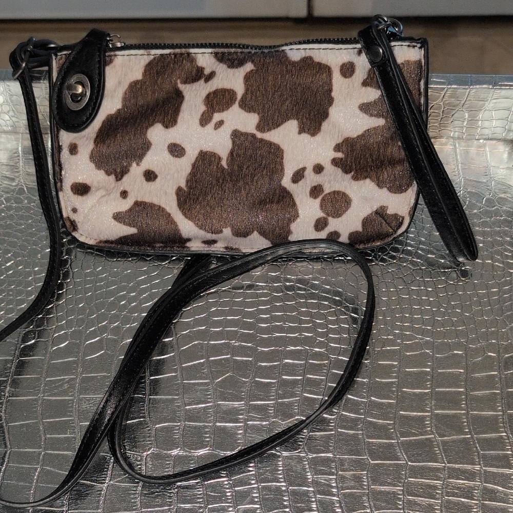 Cow Print Leather Crossbody Bag